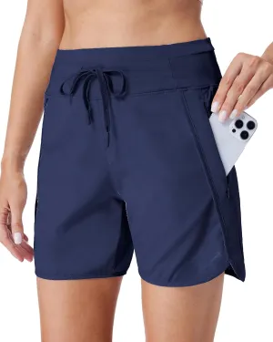 Running Shorts for Women 5" Athletic High Waisted Quick Dry Active Exercise Hiking Shorts with 3 Zipper Pocket
