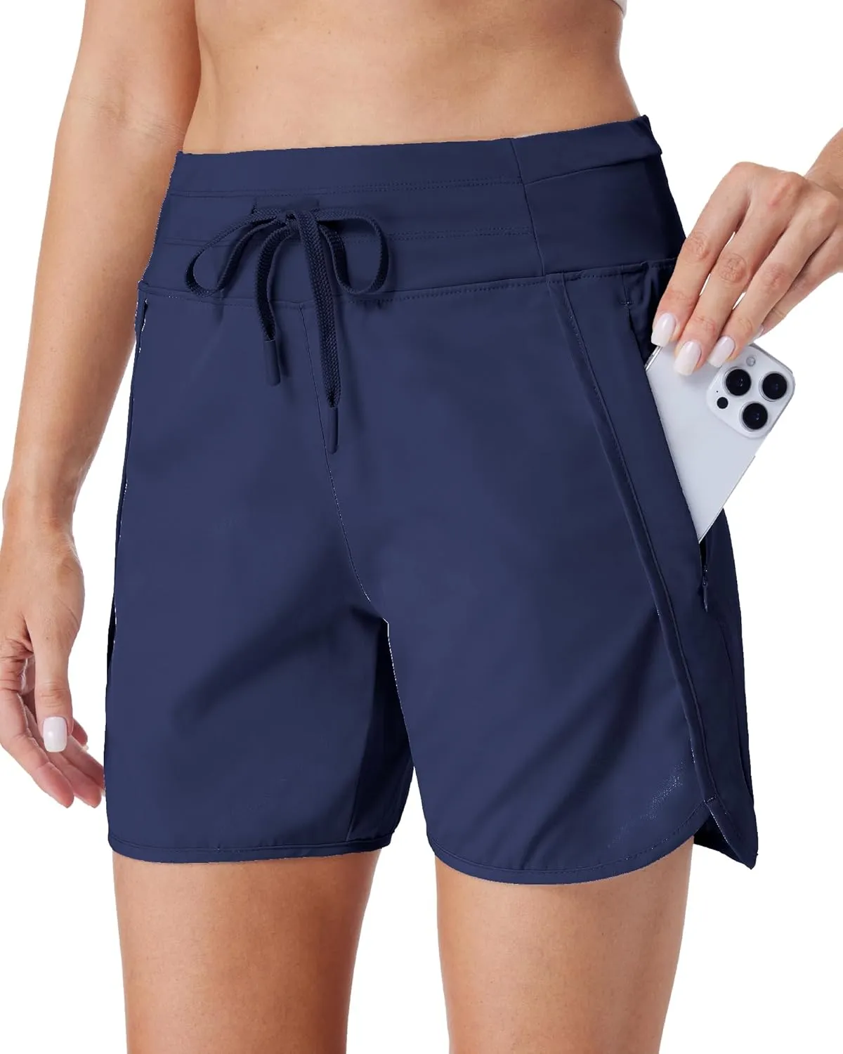 Running Shorts for Women 5" Athletic High Waisted Quick Dry Active Exercise Hiking Shorts with 3 Zipper Pocket
