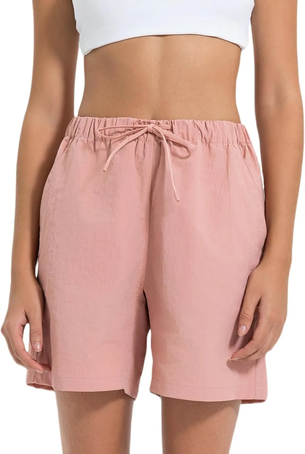 Running Shorts for Women High Waisted Drawstring Athletic Quick Dry Lightweight Shorts with Pockets