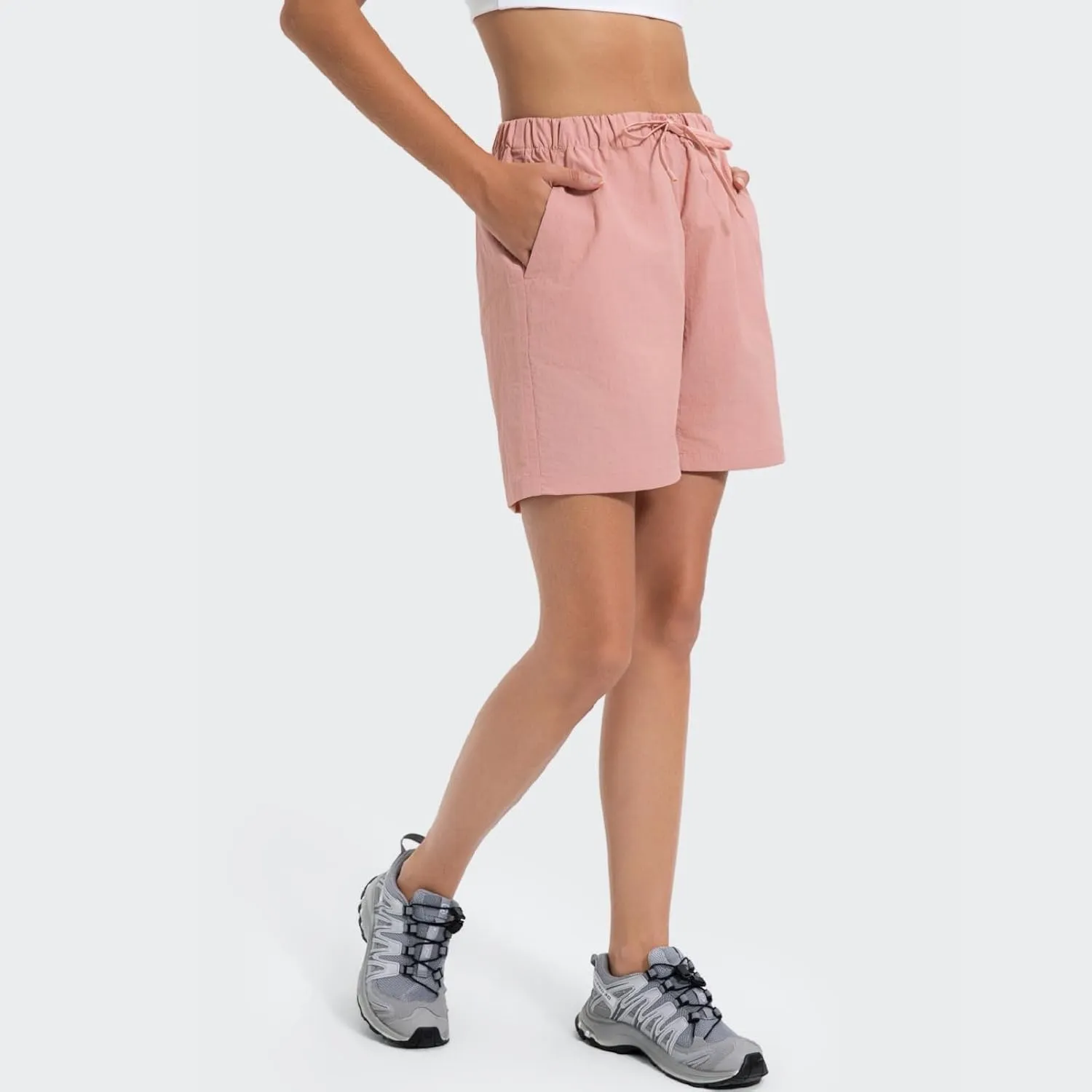 Running Shorts for Women High Waisted Drawstring Athletic Quick Dry Lightweight Shorts with Pockets
