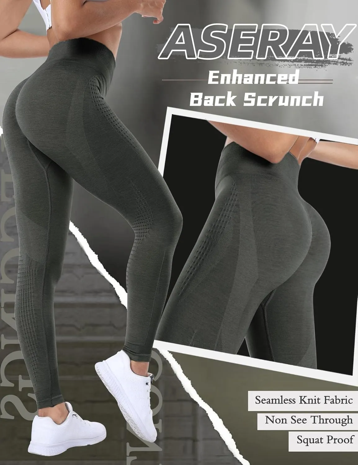 Scrunch Butt Lifting Leggings for Women Amplify Contour Seamless Workout Gym Leggings High Waisted Yoga Pants