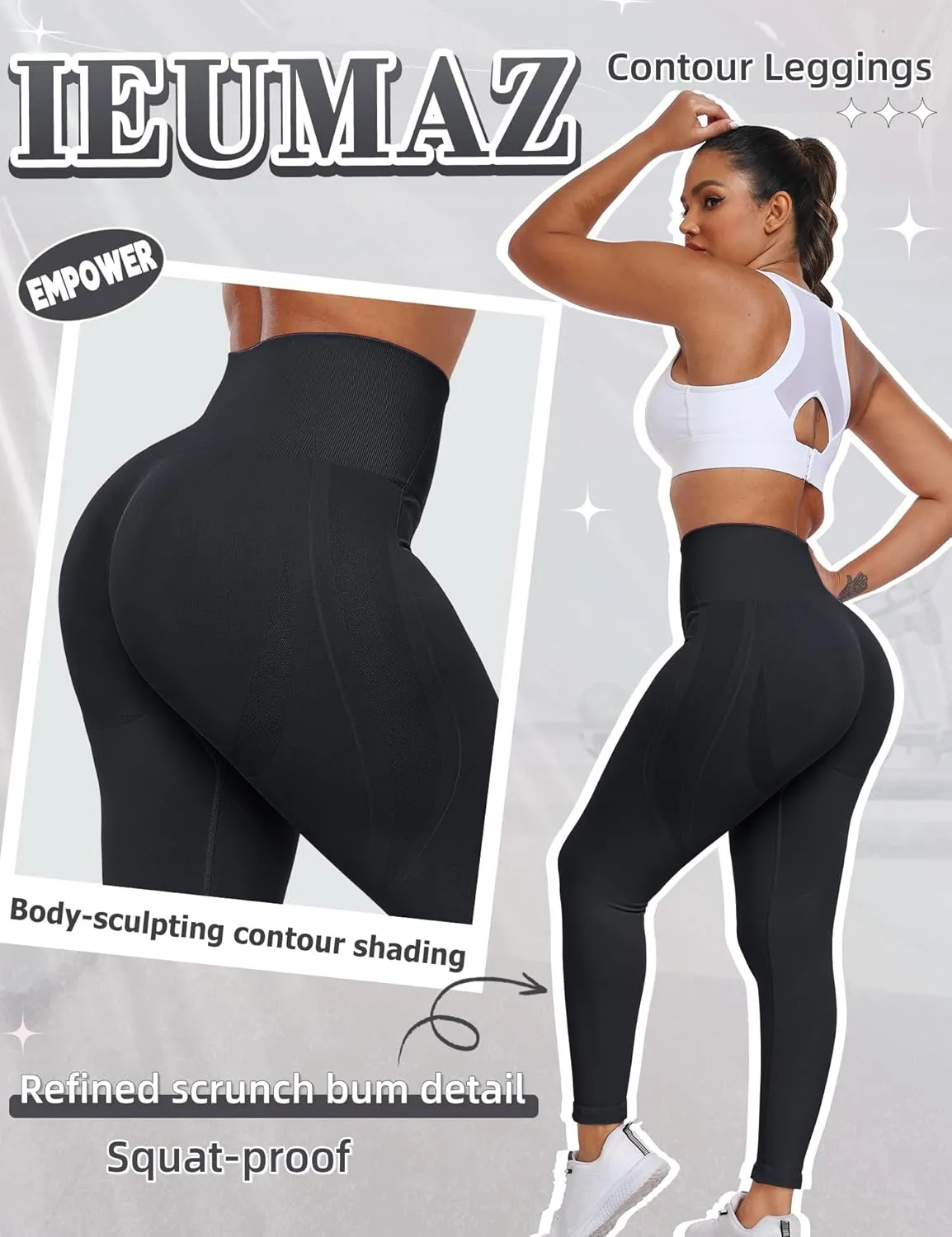 Scrunch Butt Lifting Leggings for Women Empower Seamless Workout Gym Leggings High Waist Tummy Control Yoga Pants
