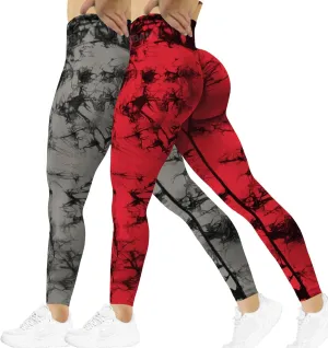 SENBAN Women Scrunch Workout Leggings: Butt Lifting High Waisted Yoga Pants - Tie Dye Seamless Booty Gym Leggings