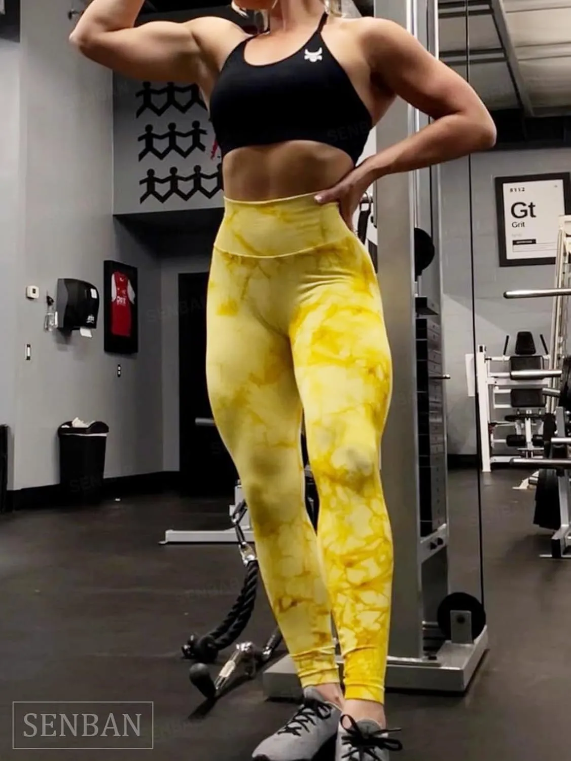 SENBAN Women Scrunch Workout Leggings: Butt Lifting High Waisted Yoga Pants - Tie Dye Seamless Booty Gym Leggings