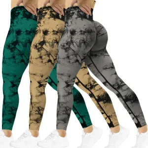 SENBAN Women Scrunch Workout Leggings: Butt Lifting High Waisted Yoga Pants - Tie Dye Seamless Booty Gym Leggings