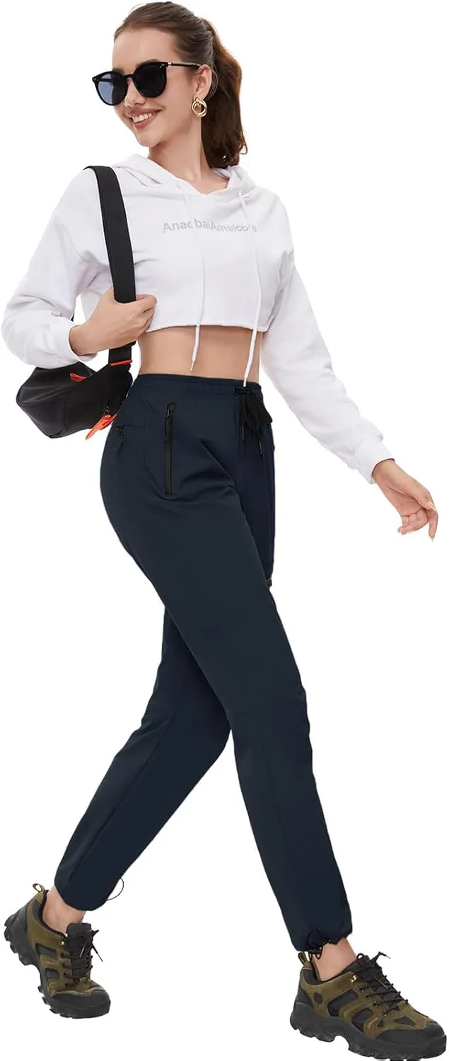 SEVEGO Womens Hiking Pants Tall Inseam 30"/32"/34"/36" Athletic Cargo Pants Lightweight 4 Zipper Pockets Water Resistant