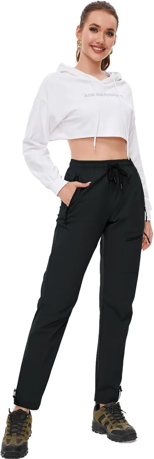 SEVEGO Womens Hiking Pants Tall Inseam 30"/32"/34"/36" Athletic Cargo Pants Lightweight 4 Zipper Pockets Water Resistant