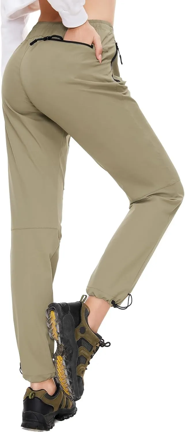 SEVEGO Womens Hiking Pants Tall Inseam 30"/32"/34"/36" Athletic Cargo Pants Lightweight 4 Zipper Pockets Water Resistant