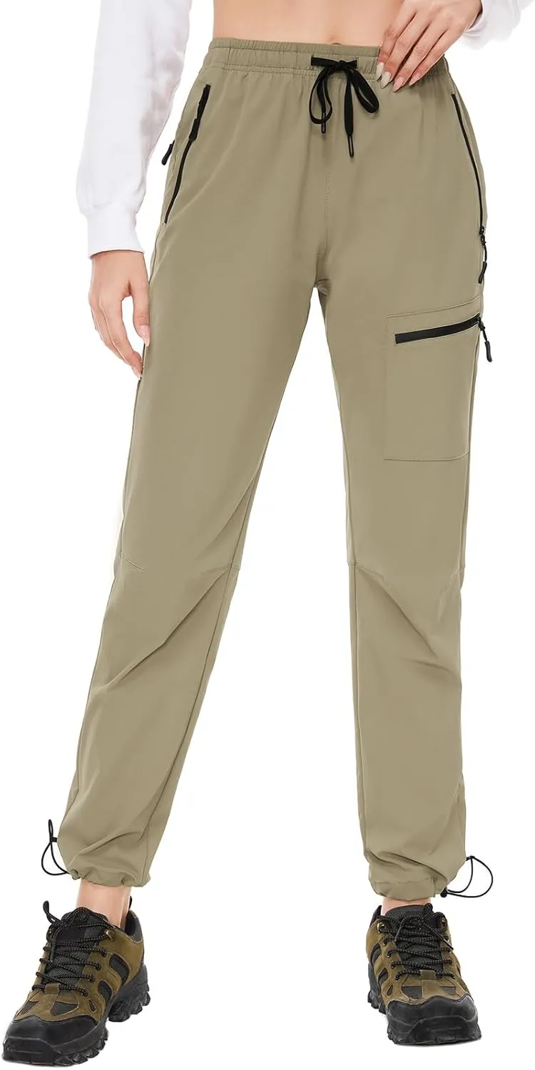 SEVEGO Womens Hiking Pants Tall Inseam 30"/32"/34"/36" Athletic Cargo Pants Lightweight 4 Zipper Pockets Water Resistant