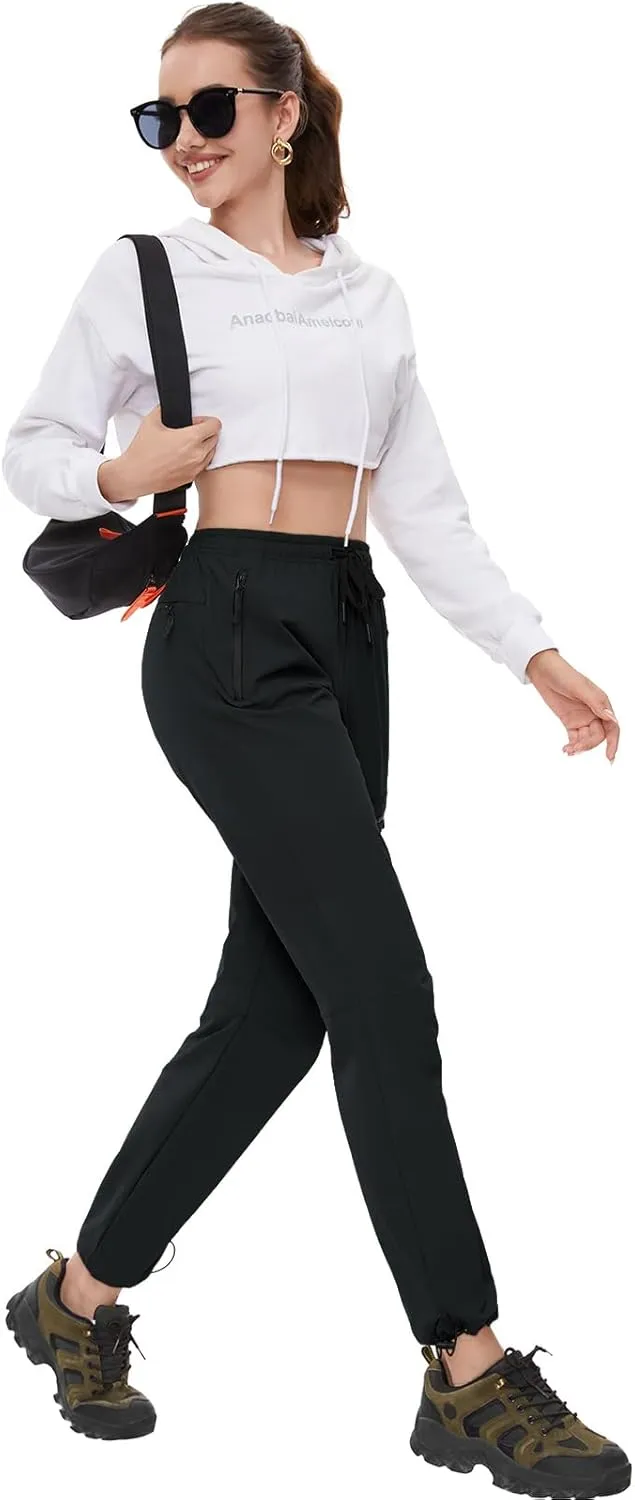 SEVEGO Womens Hiking Pants Tall Inseam 30"/32"/34"/36" Athletic Cargo Pants Lightweight 4 Zipper Pockets Water Resistant