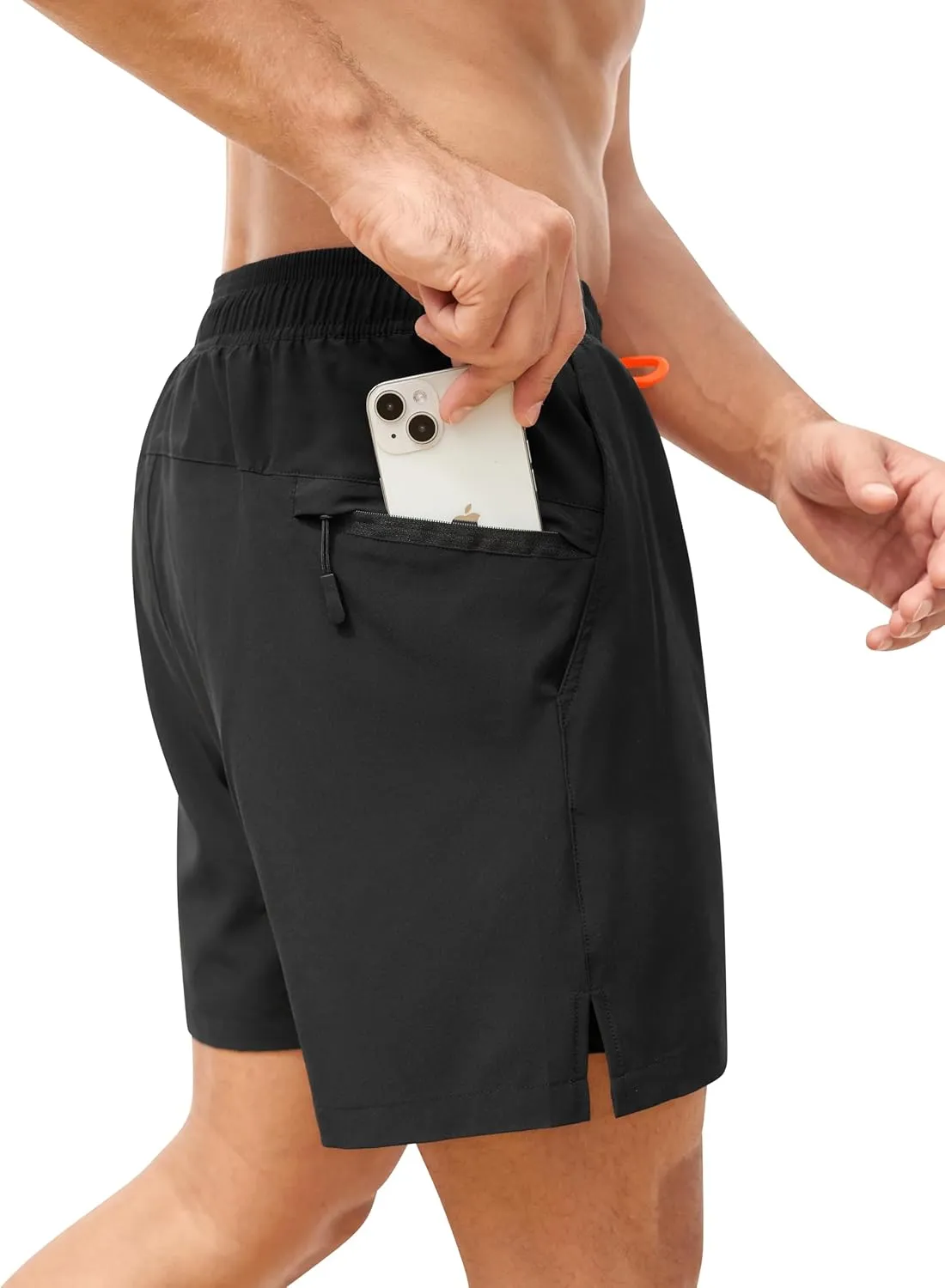 SILKWORLD Men's Swim Trunks Quick Dry Bathing Suits 6 Inch Swimming Shorts with Compression Liner and Zipper Pockets