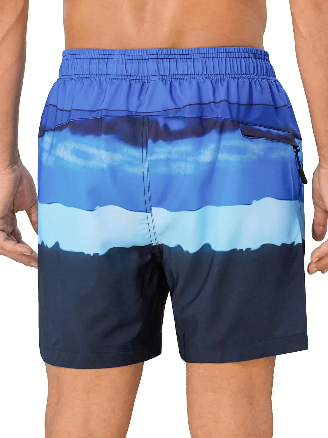 SILKWORLD Men's Swim Trunks Quick Dry Bathing Suits 6 Inch Swimming Shorts with Compression Liner and Zipper Pockets