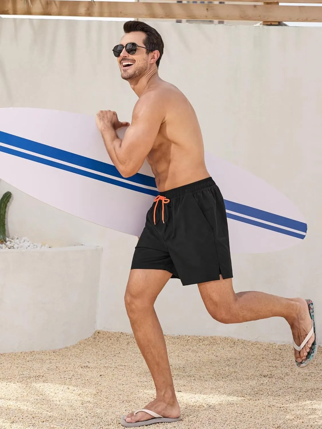 SILKWORLD Men's Swim Trunks Quick Dry Bathing Suits 6 Inch Swimming Shorts with Compression Liner and Zipper Pockets