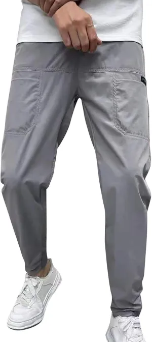 Slim Leg Pants for Men Summer Elastic Waist Fit Fashion Soft Fit Sport Clothes Comfy Fashion Trendy Trousers