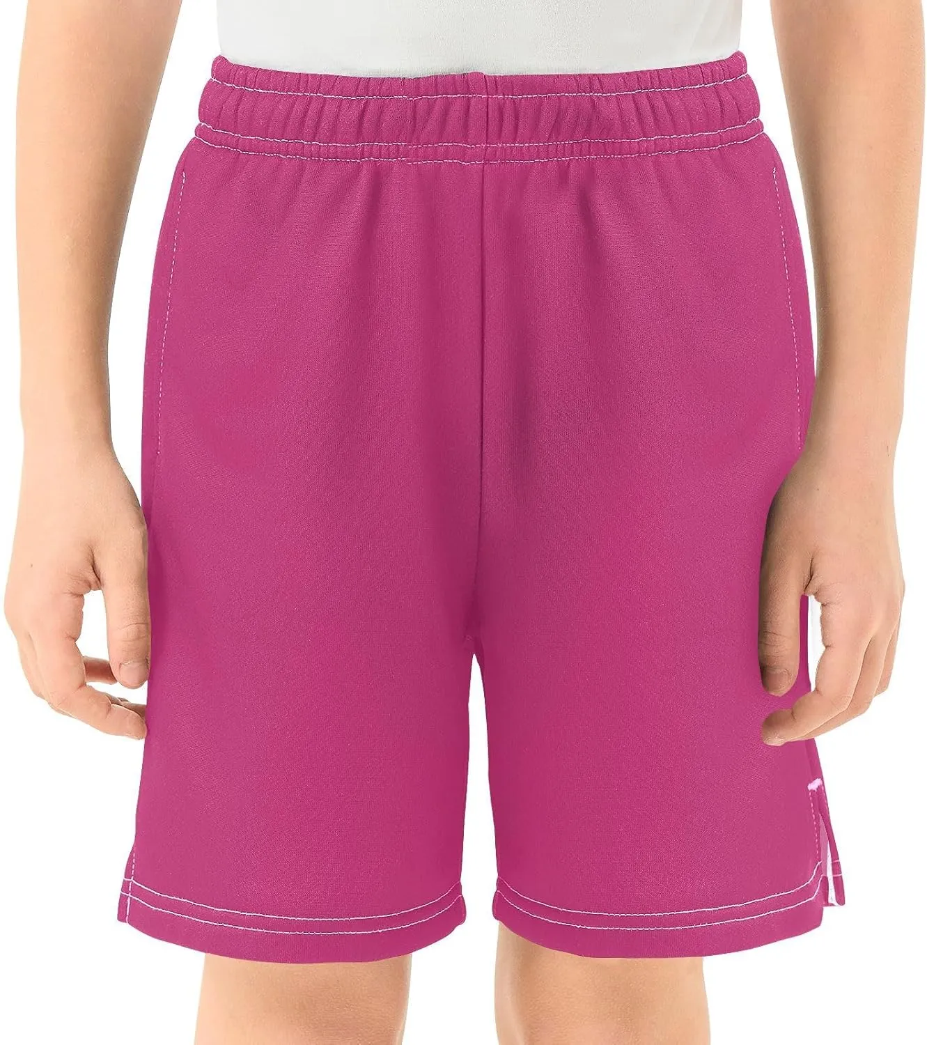 Solid Color Boys Athletic Shorts Quick Dry Kids Active Running Shorts with Pockets