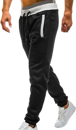 Summer Pants for Men Solid Color Elastic Waist Drawstring Pocket Slim Leg Casual Soft Fit Elasticity Trendy Trousers