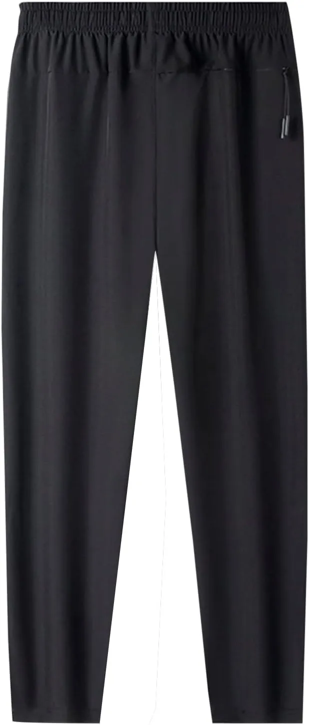 Summer Pants for Men Solid Color Elastic Waist Drawstring Pocket Slim Leg Fashion Leisure Style Summer Cute Trousers