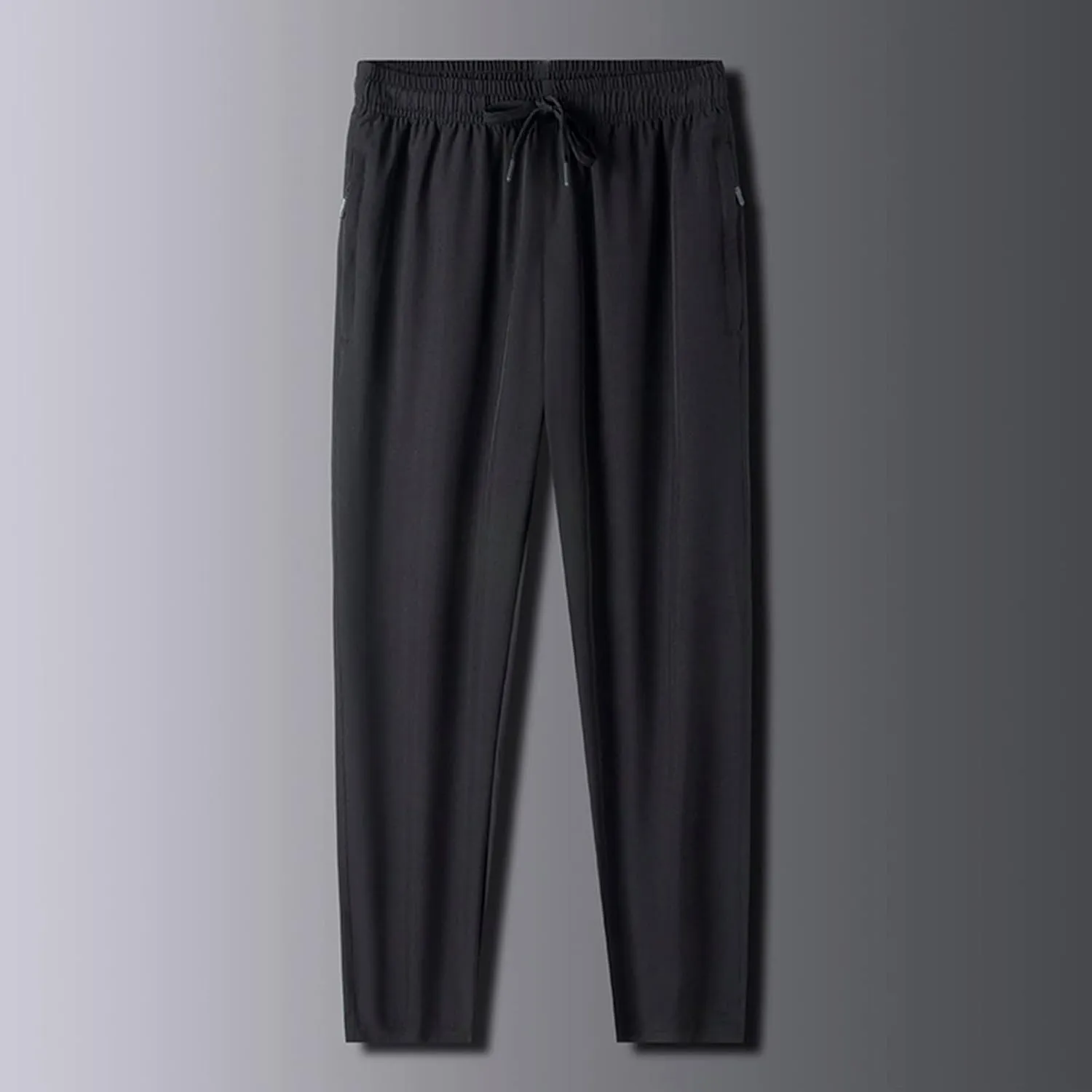 Summer Pants for Men Solid Color Elastic Waist Drawstring Pocket Slim Leg Fashion Leisure Style Summer Cute Trousers