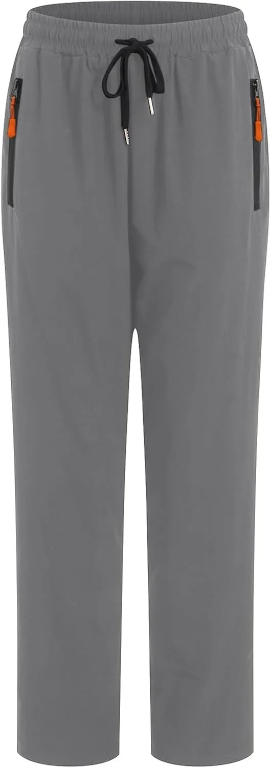 Summer Pants for Men Sweatpants Elastic Waist Drawstring Zipper Slim Leg Fashion Athletic Elasticity Cute Trousers