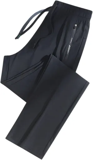 Summer Pants for Men Sweatpants Elastic Waist Drawstring Zipper Slim Leg Fashion Soft Fit Elasticity Cute Trousers