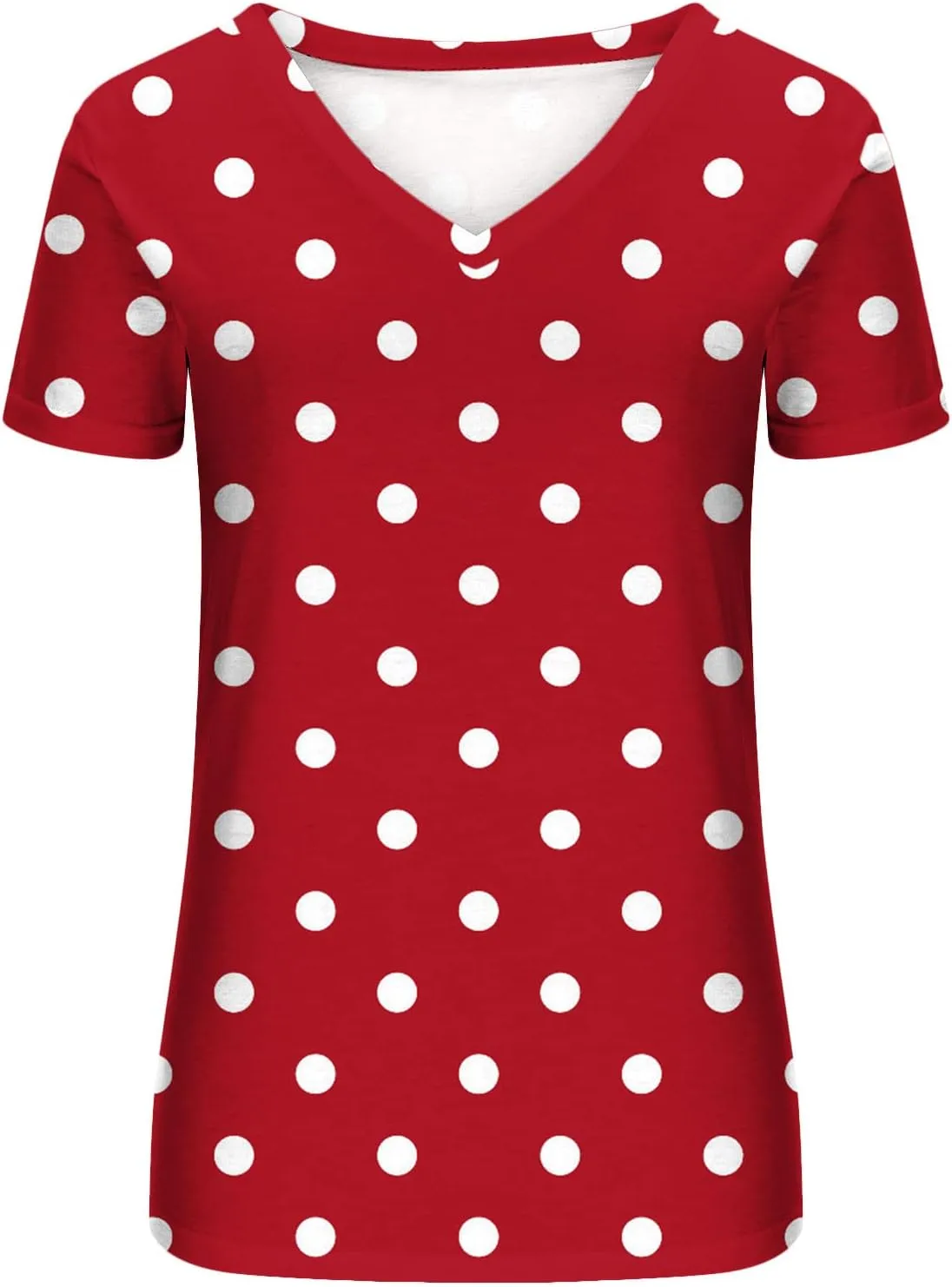 Summer Shirts for Women 2024 Casual Short Sleeve v Neck Tops Fashion Polka Dot Print Tshirt Loose Comfy Blouses
