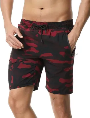 Surenow Men's 7" Workout Running Shorts Camouflage Quick-Dry Lightweight Breathable with Pocket