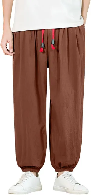 Sweat Pants for Mens Baggy Jogger Pants Loose Fit Straight Leg Elastic Waist Drawstring Gym Lounge Trousers