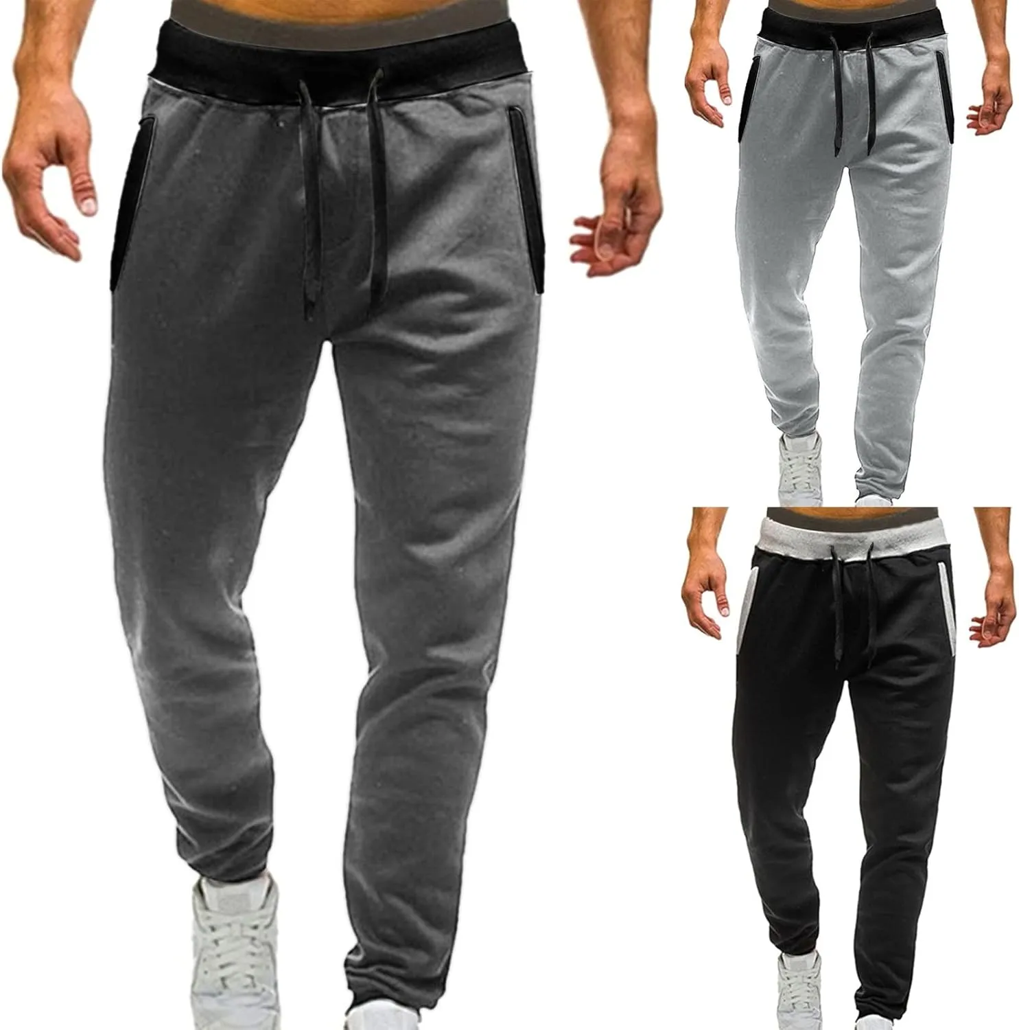Sweatpants for Men, Cotton Joggers for Men Casual Slim Fit Big and Tall Drawstring Sweatpants Athletic Gym Pants