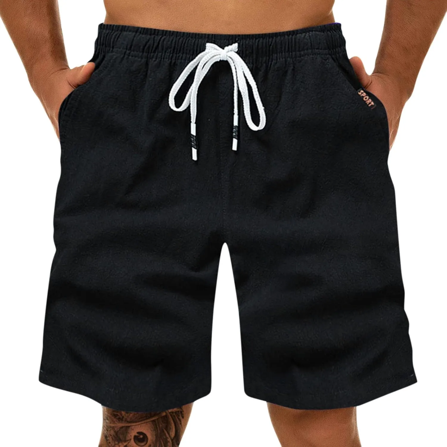 Sweatpants for Men Summer Drawstring Elastic Waist Fit Pockets Fashion Loose Sport Clothes Comfy Fashion Joggers