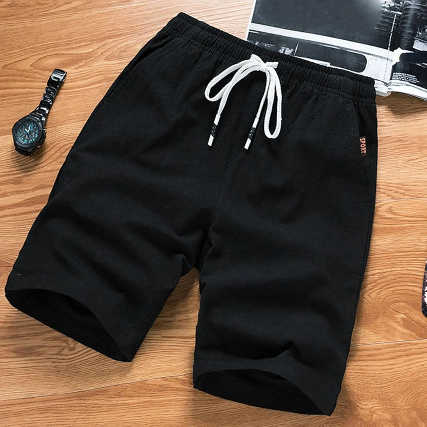 Sweatpants for Men Summer Drawstring Elastic Waist Fit Pockets Fashion Loose Sport Clothes Comfy Fashion Joggers