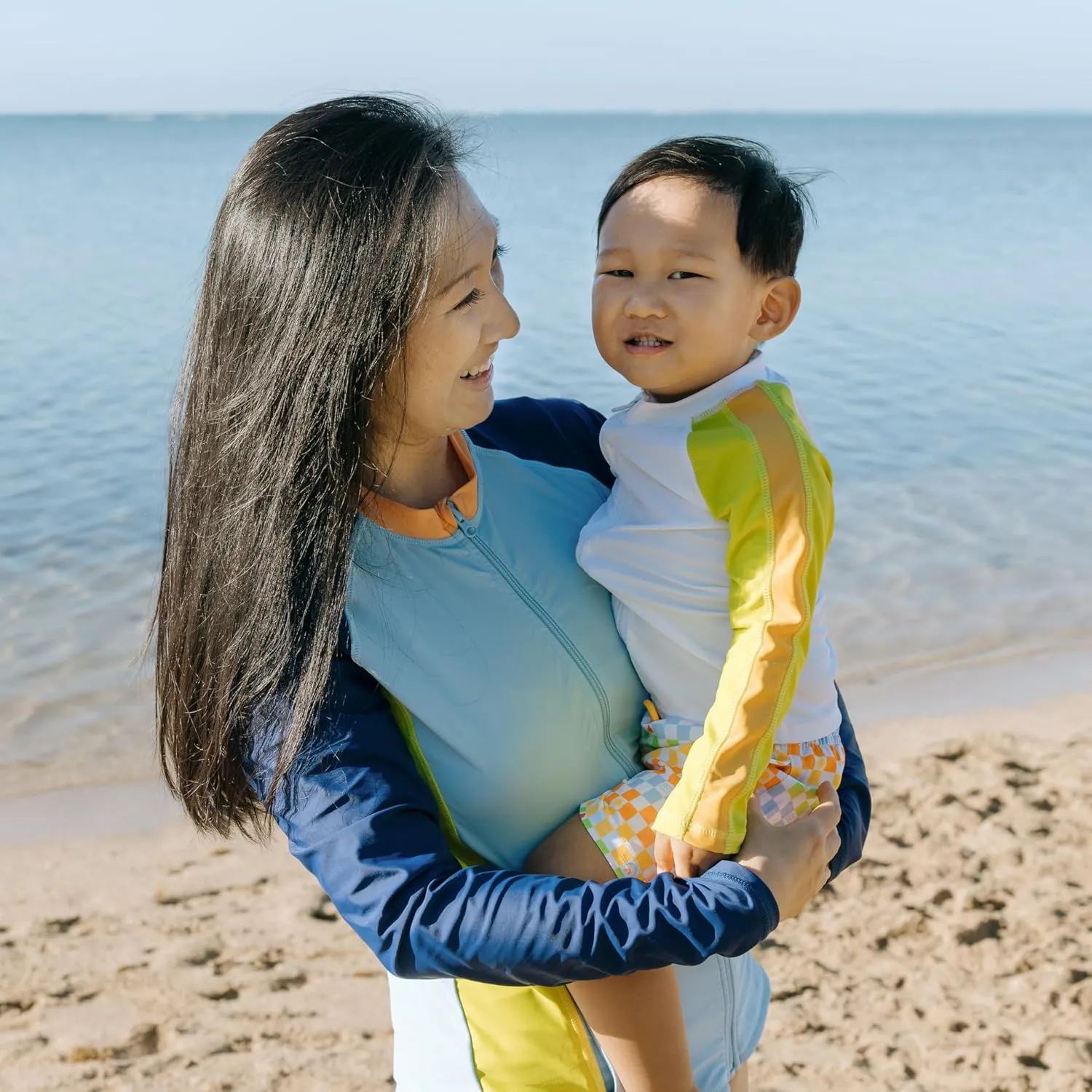 SwimZip Boys' Long Sleeve Rash Guard & Swim Shorts Set - UPF 50  Sun Protection