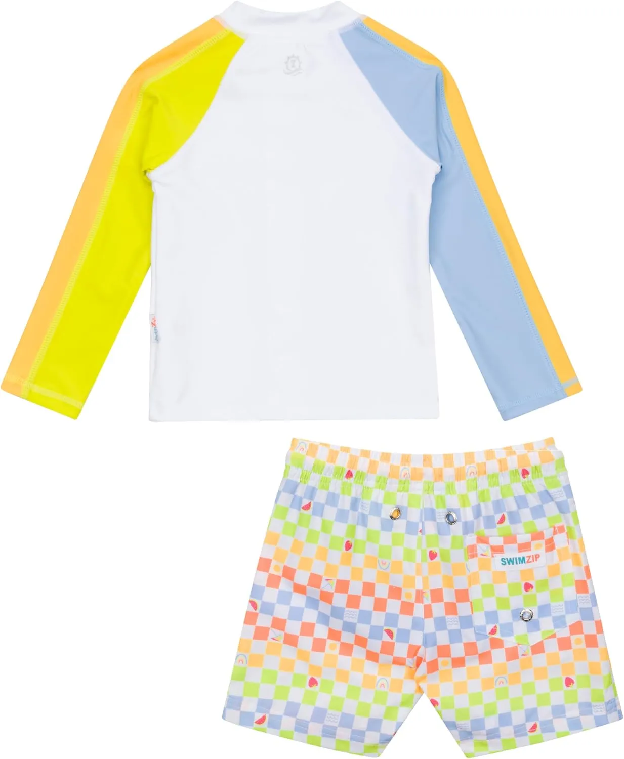SwimZip Boys' Long Sleeve Rash Guard & Swim Shorts Set - UPF 50  Sun Protection
