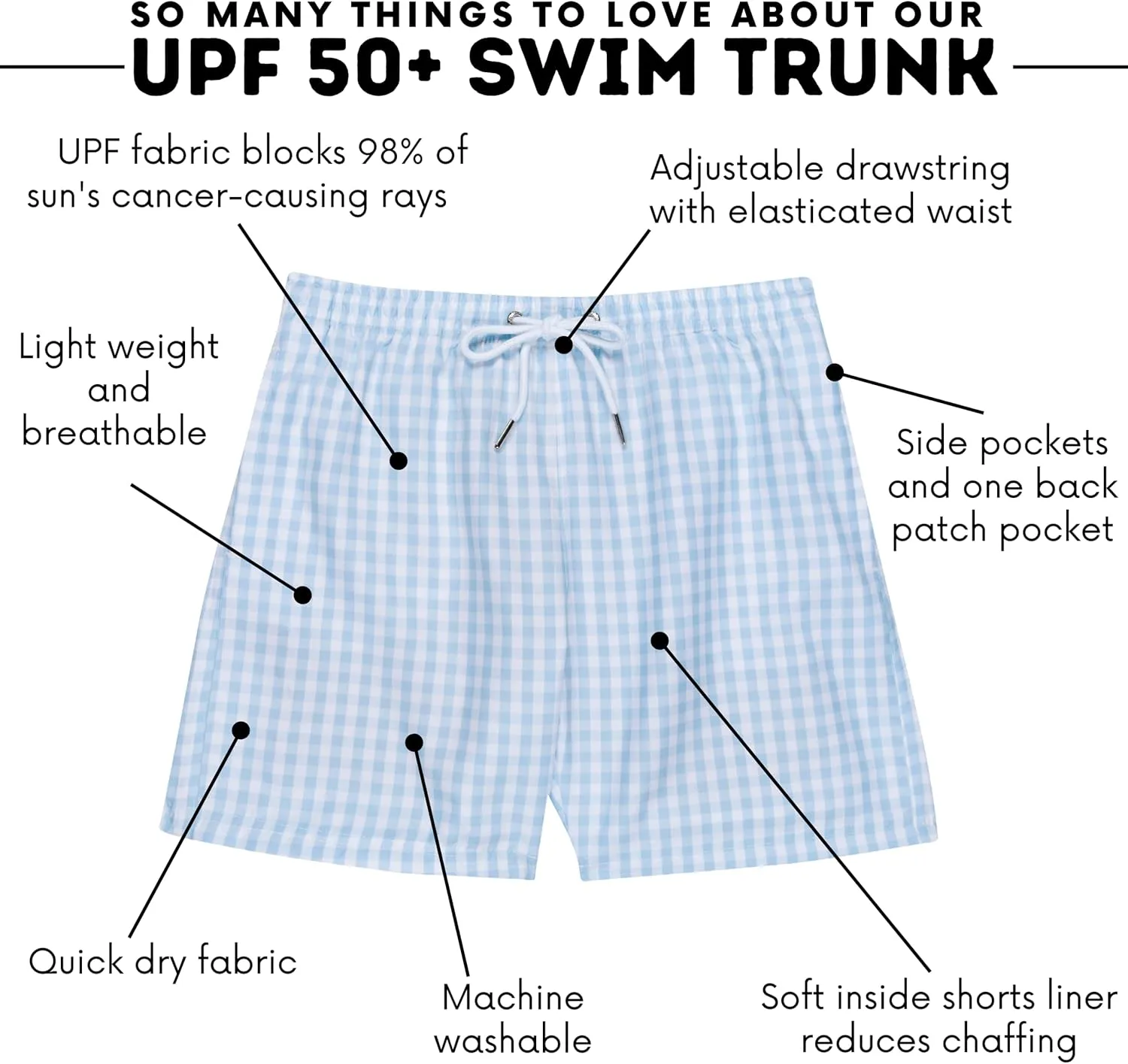 SwimZip Boys' Swim Trunks with Boxer Brief Liner and UPF 50  Sun Protection
