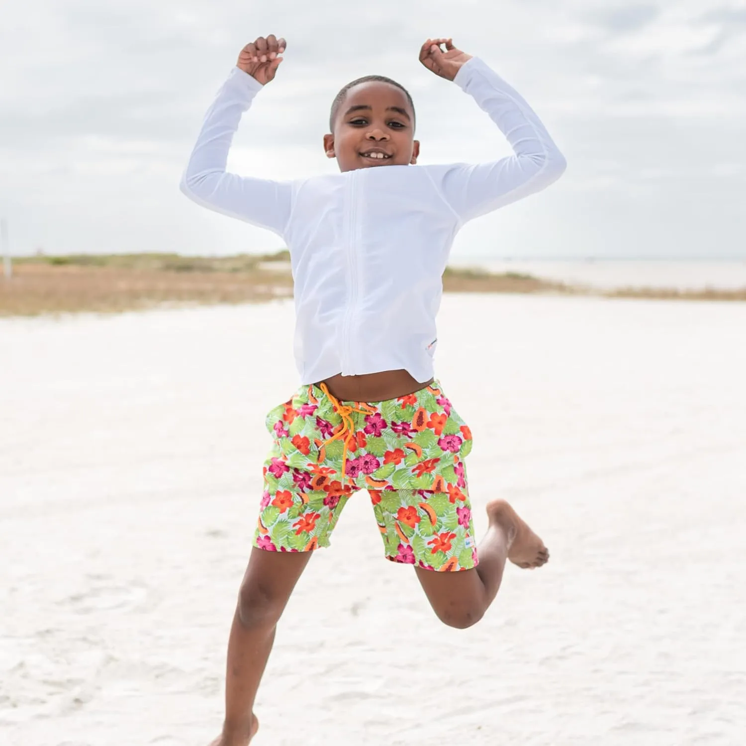 SwimZip Boys' Swim Trunks with Boxer Brief Liner and UPF 50  Sun Protection