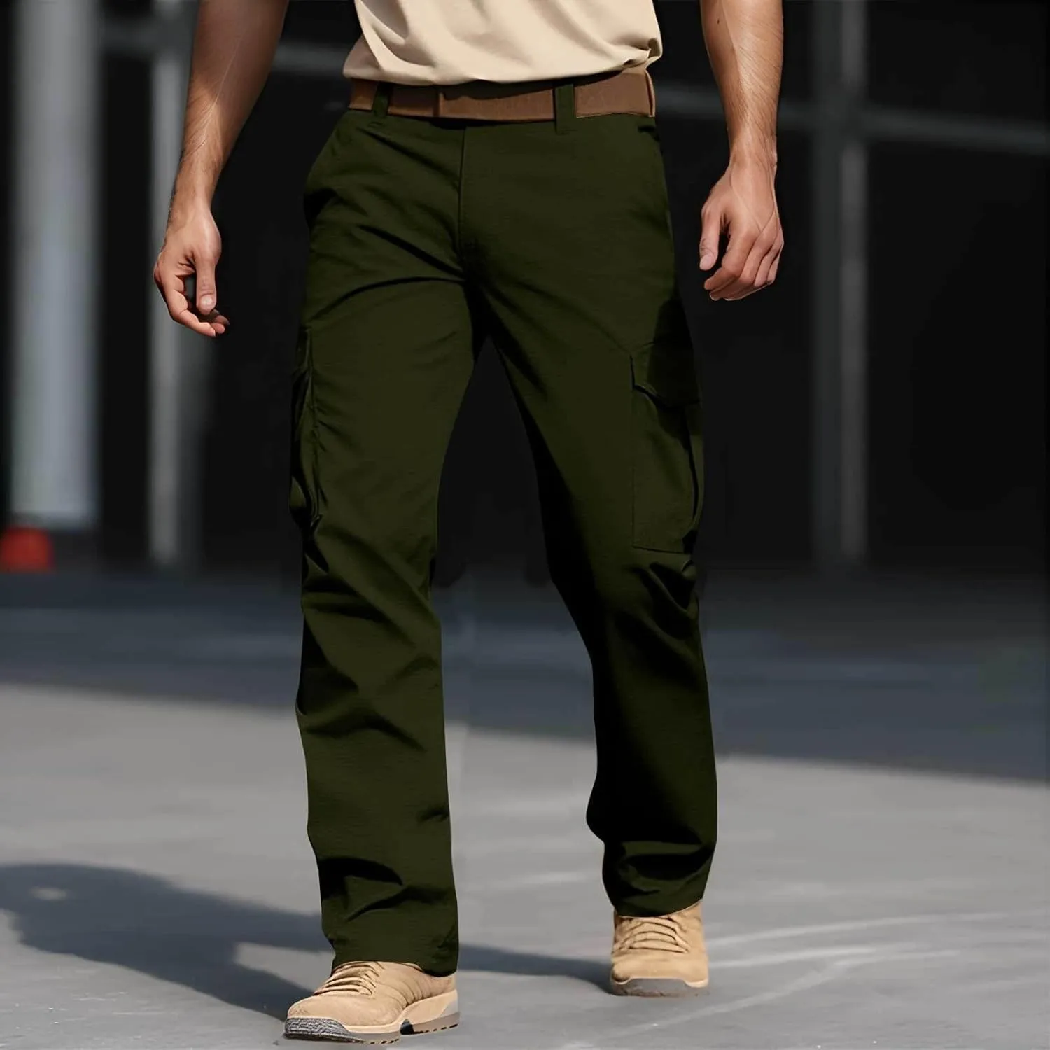 Tactical Pants for Men Water Resistant Cargo Hiking Pants Multi Pockets Relaxed Fit Stretch Outdoor Quick Dry Work Pant