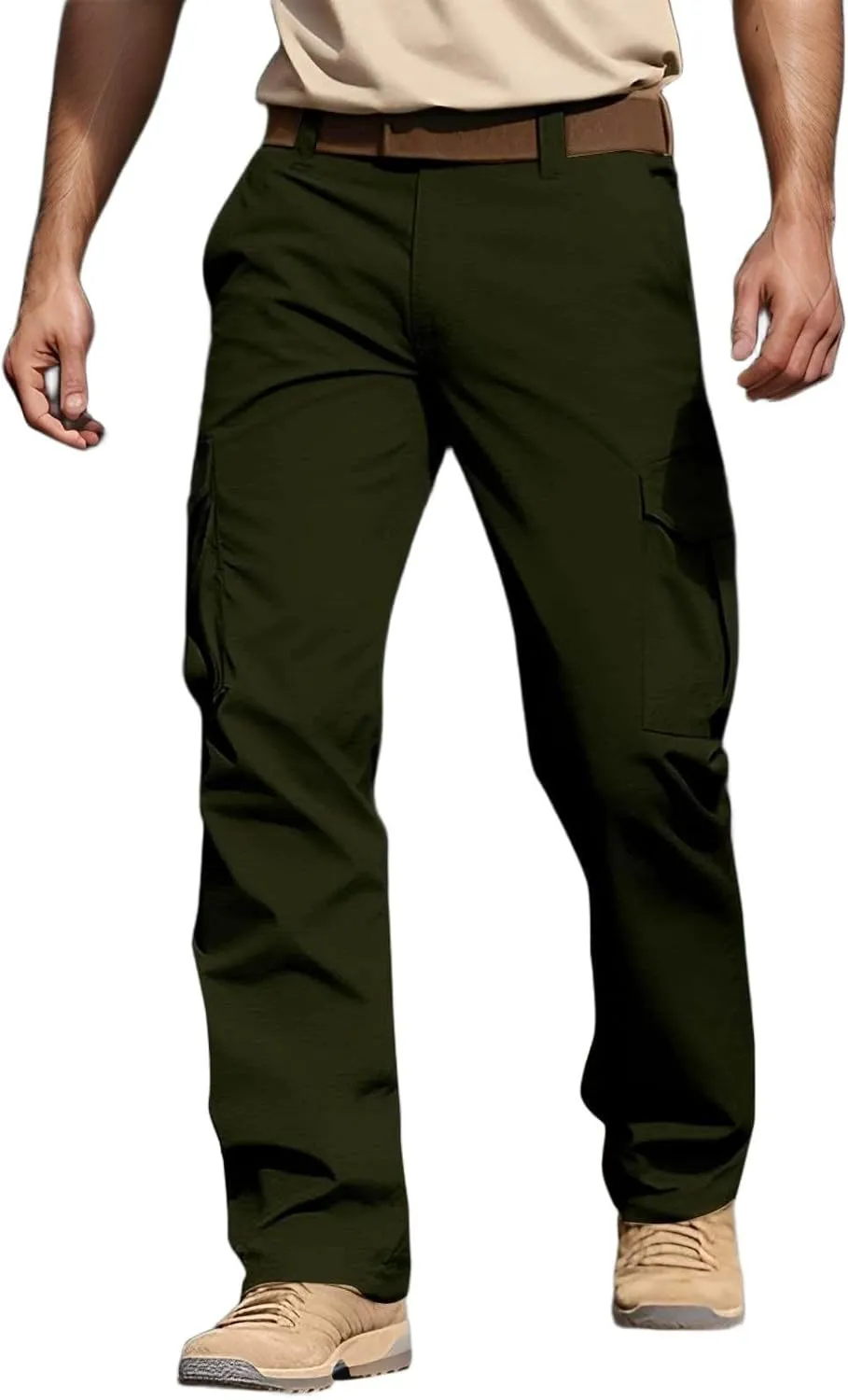 Tactical Pants for Men Water Resistant Cargo Hiking Pants Multi Pockets Relaxed Fit Stretch Outdoor Quick Dry Work Pant