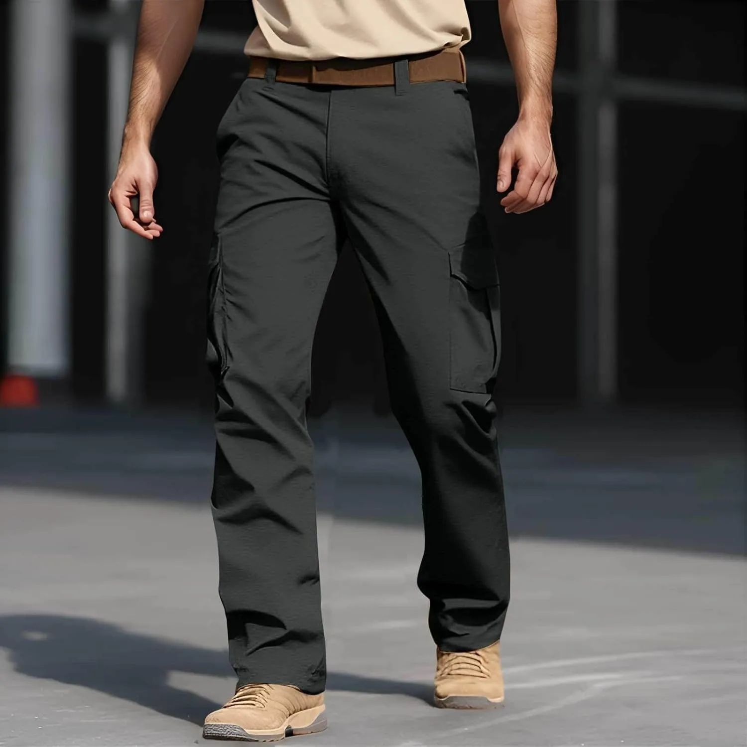 Tactical Pants for Men Water Resistant Cargo Hiking Pants Multi Pockets Relaxed Fit Stretch Outdoor Quick Dry Work Pant
