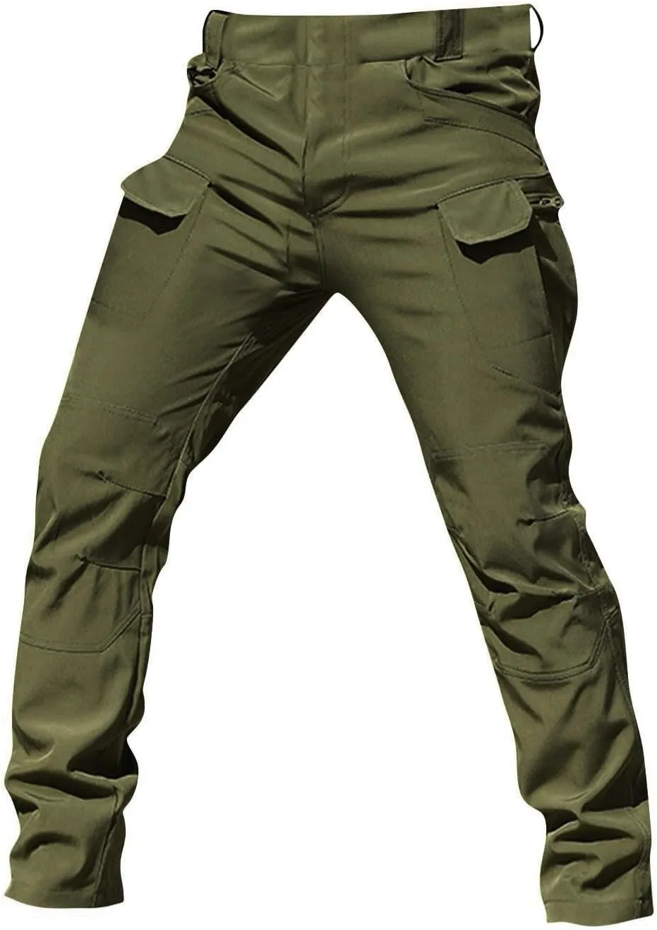 Tactical Pants for Men Waterproof Straight Leg Lightweight Work Pants Breathable Baggy Cargo Pants with Pockets