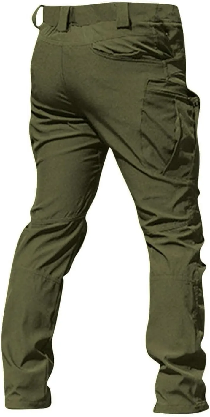 Tactical Pants for Men Waterproof Straight Leg Lightweight Work Pants Breathable Baggy Cargo Pants with Pockets