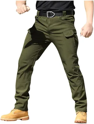 Tactical Pants for Men Waterproof Straight Leg Lightweight Work Pants Breathable Baggy Cargo Pants with Pockets