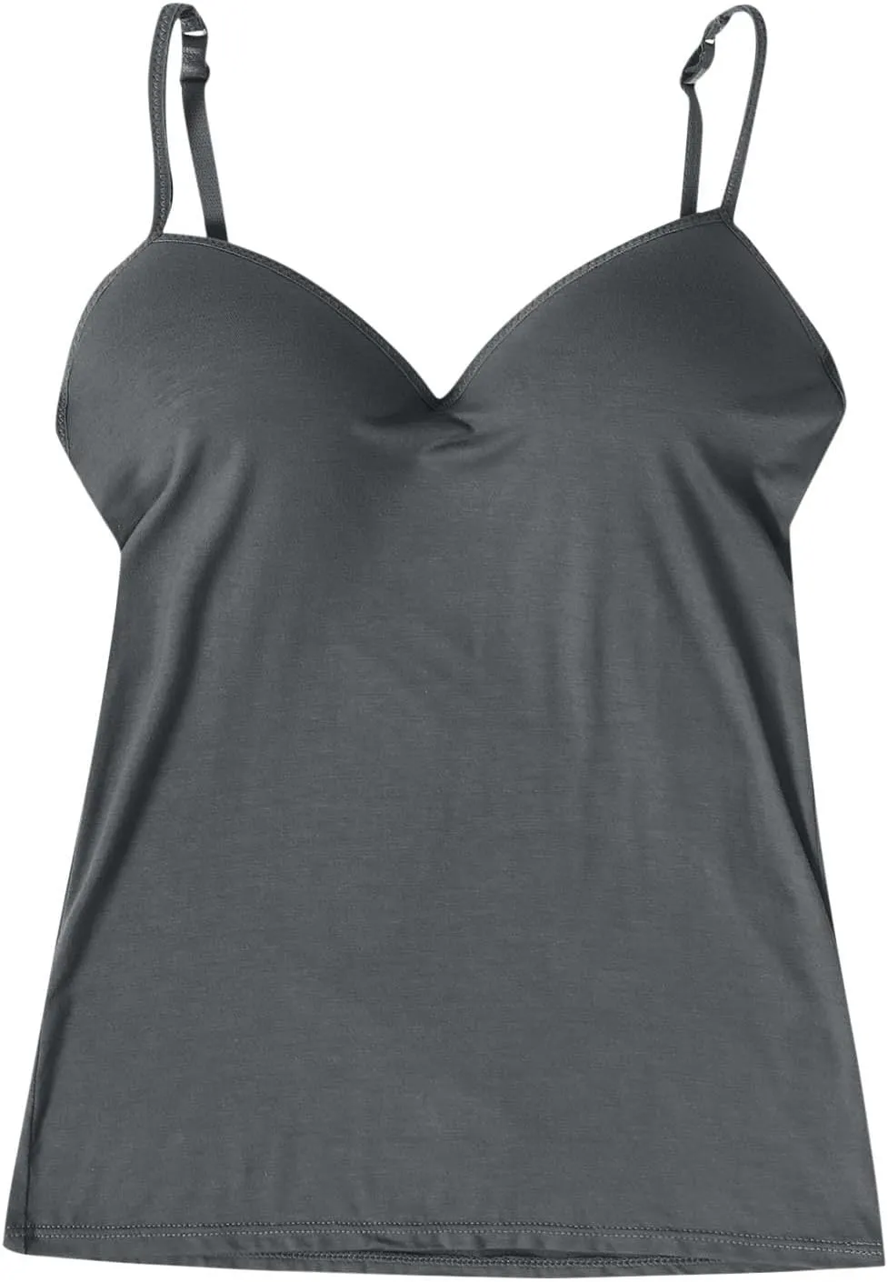 Tank Top with Built in Bra for Women Sexy Spaghetti Strap v Neck Camisole Tops Workout Summer Cami Undershirt