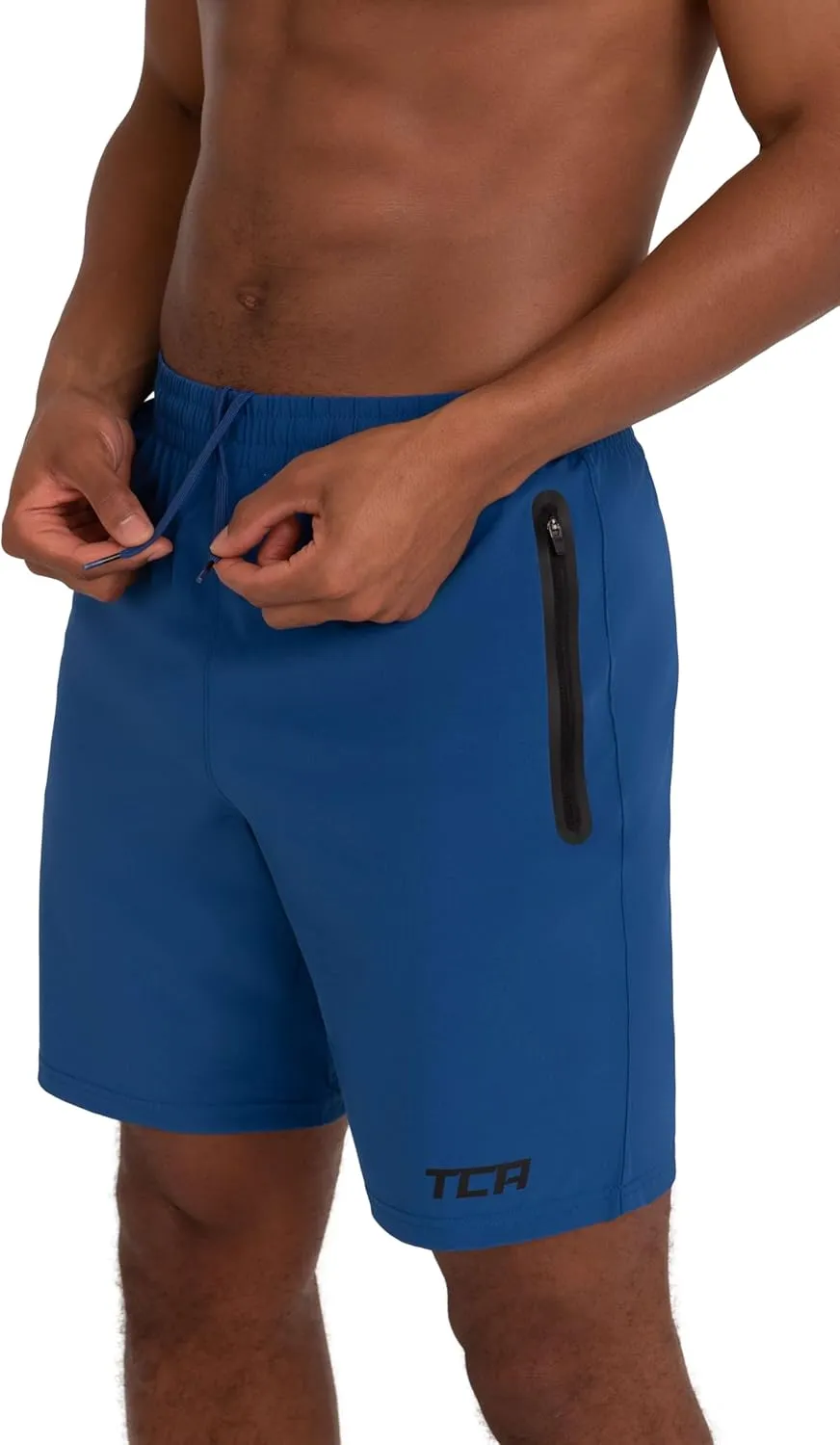 TCA Elite Tech Men Gym Athletic Workout Running Shorts for Men with Zipper Pockets