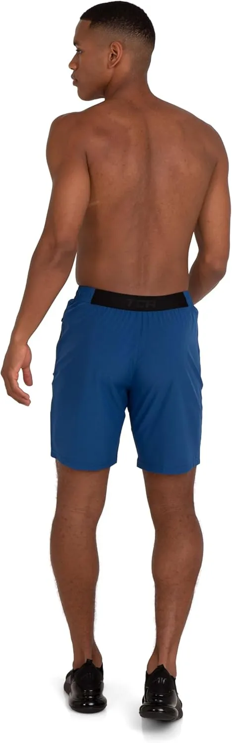 TCA Elite Tech Men Gym Athletic Workout Running Shorts for Men with Zipper Pockets