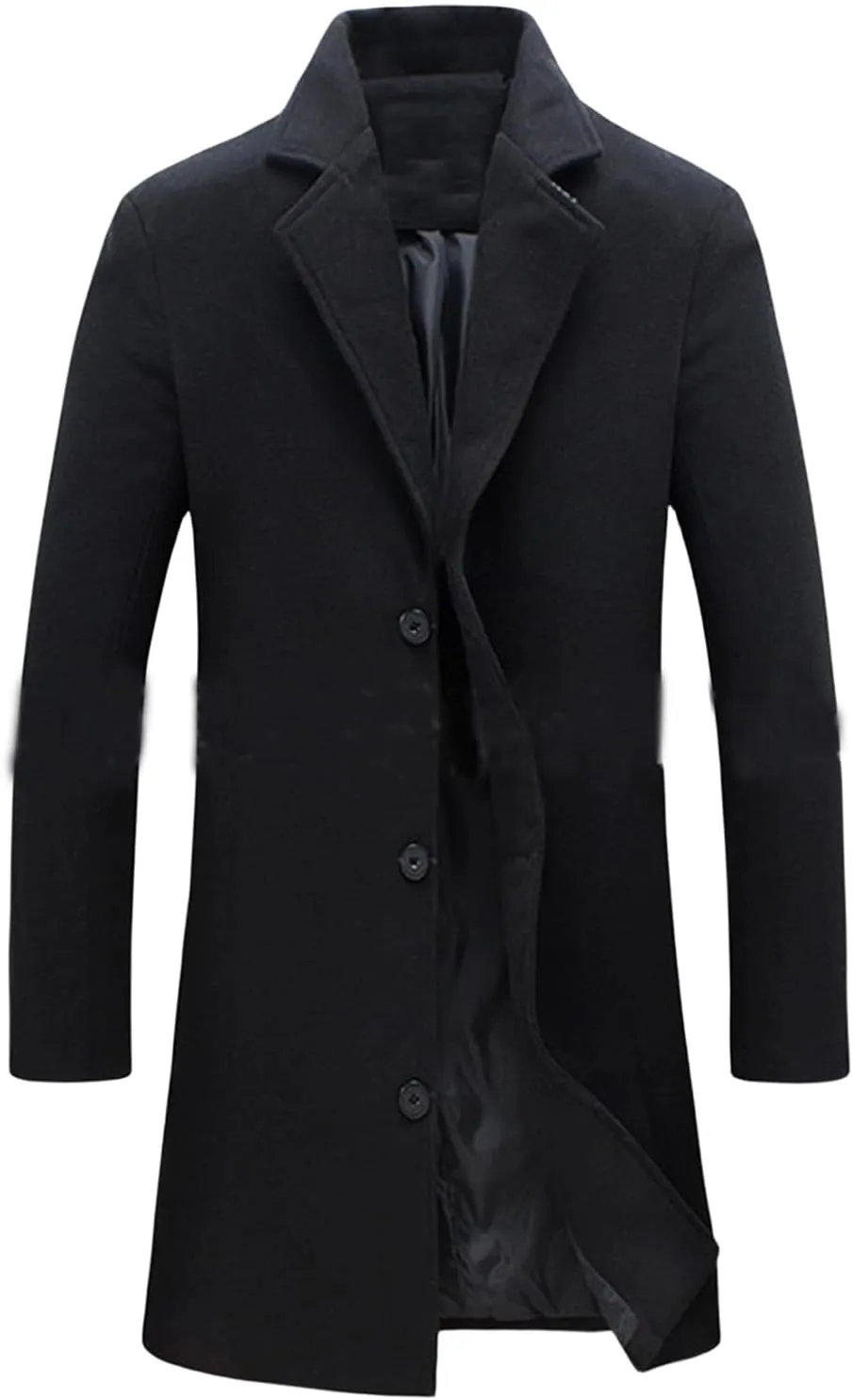 Thatrich Mens Trench Coat Long Casual Business Jackets Oversized Relaxed Fit Outwears Single Breasted Winter Warm Trenchcoats