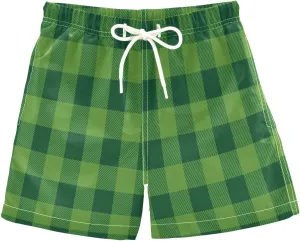 Toddler Boys Board Shorts Kids Swim Trunk Abstract Blue Green Beach Shorts for Child Teal Size from 2T to 12Y