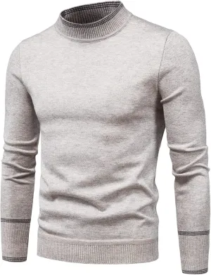 Turtleneck Men Men's Solid Basic Ribbed Slim Fit Knitted Pullover Turtleneck Sweaters Long Sleeve Thermal Baselayers