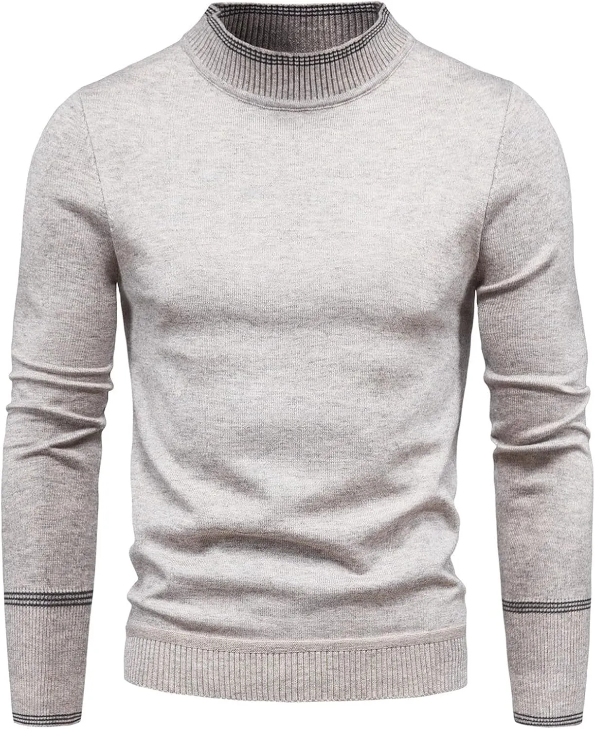 Turtleneck Men Men's Solid Basic Ribbed Slim Fit Knitted Pullover Turtleneck Sweaters Long Sleeve Thermal Baselayers