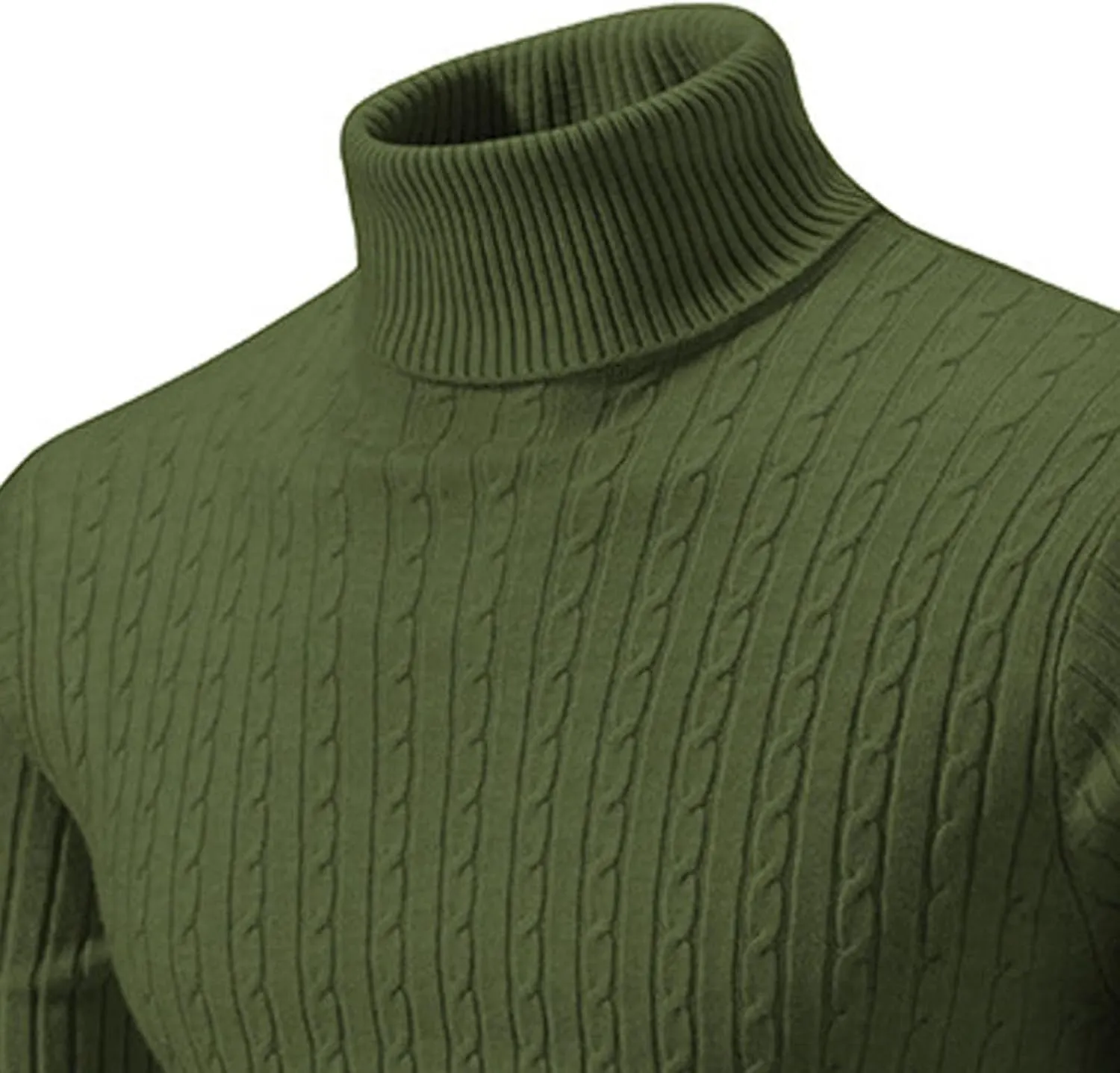 Turtleneck Men Men's Solid Long Sleeve Ribbed Slim Fit Turtleneck Pullover Sweaters with Twist Patterned Sweatshirts