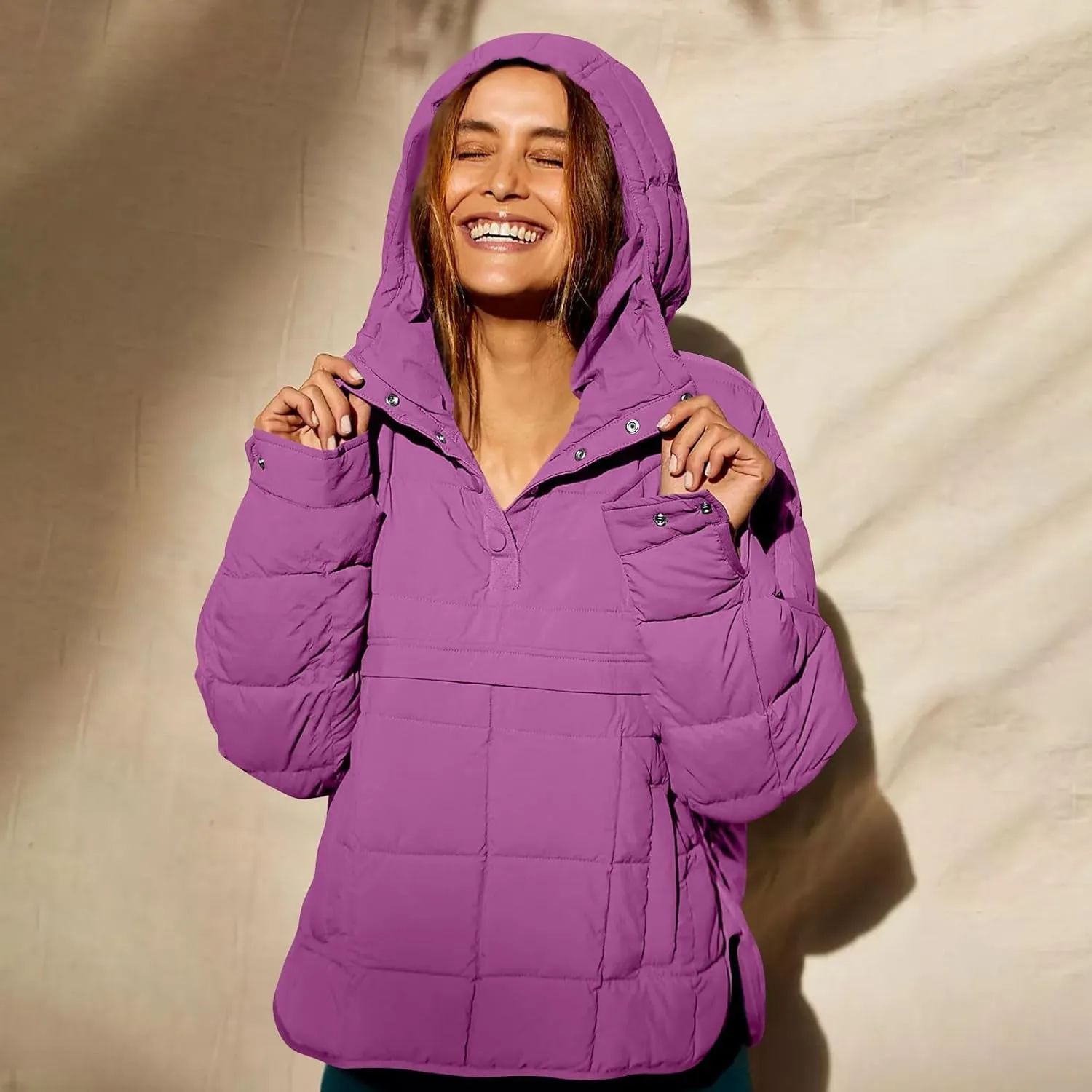 UOFOCO Women's Down Jackets Parkas Oversize Packable Quilted Pullover Puffer Jacket for Women Fall Winter Outfits Coat 2024