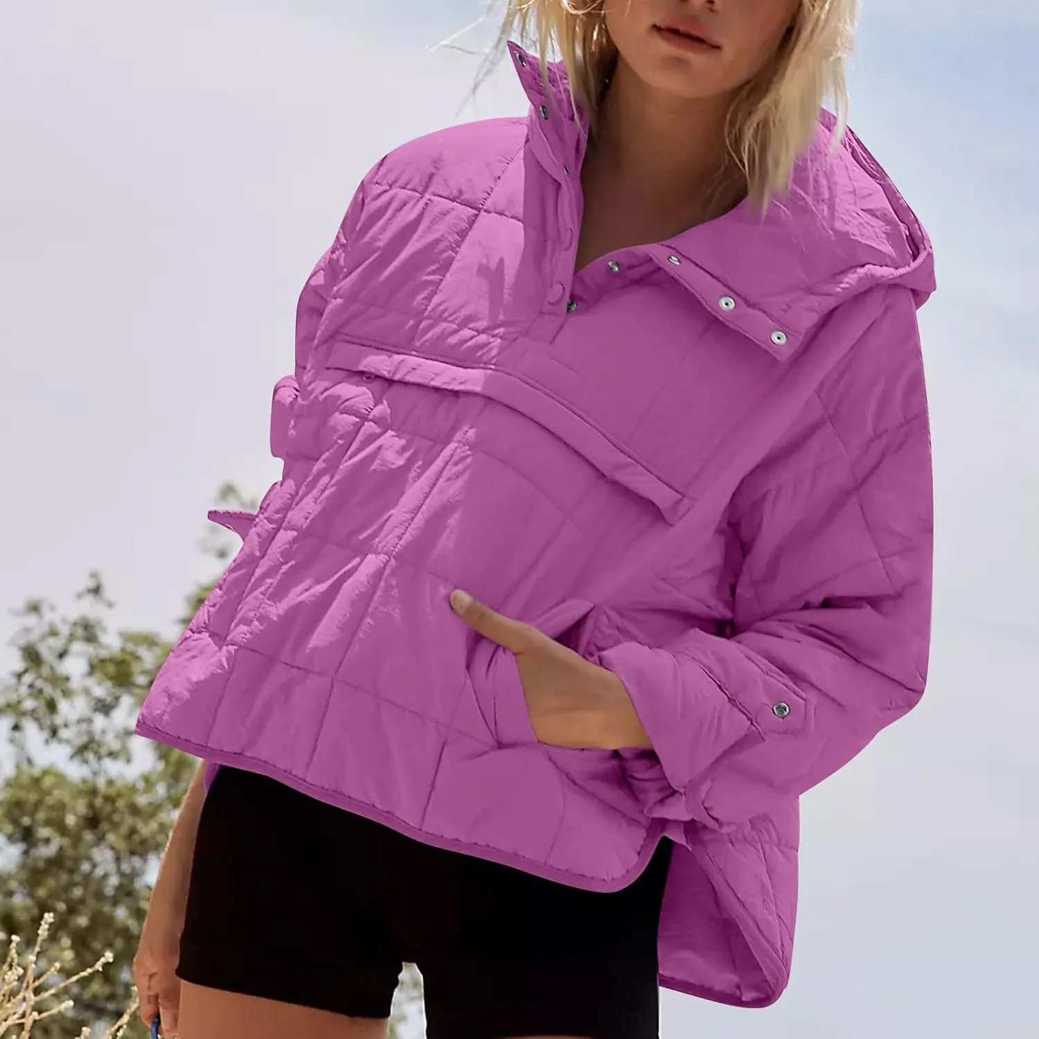 UOFOCO Women's Down Jackets Parkas Oversize Packable Quilted Pullover Puffer Jacket for Women Fall Winter Outfits Coat 2024